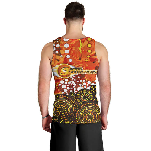 Perth Scorchers Men Tank Top Graffiti Urban Aboriginal Dot Abstract Design