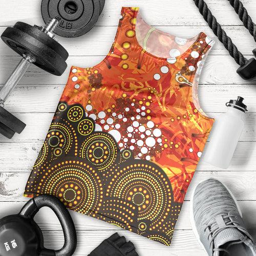 Perth Scorchers Men Tank Top Graffiti Urban Aboriginal Dot Abstract Design
