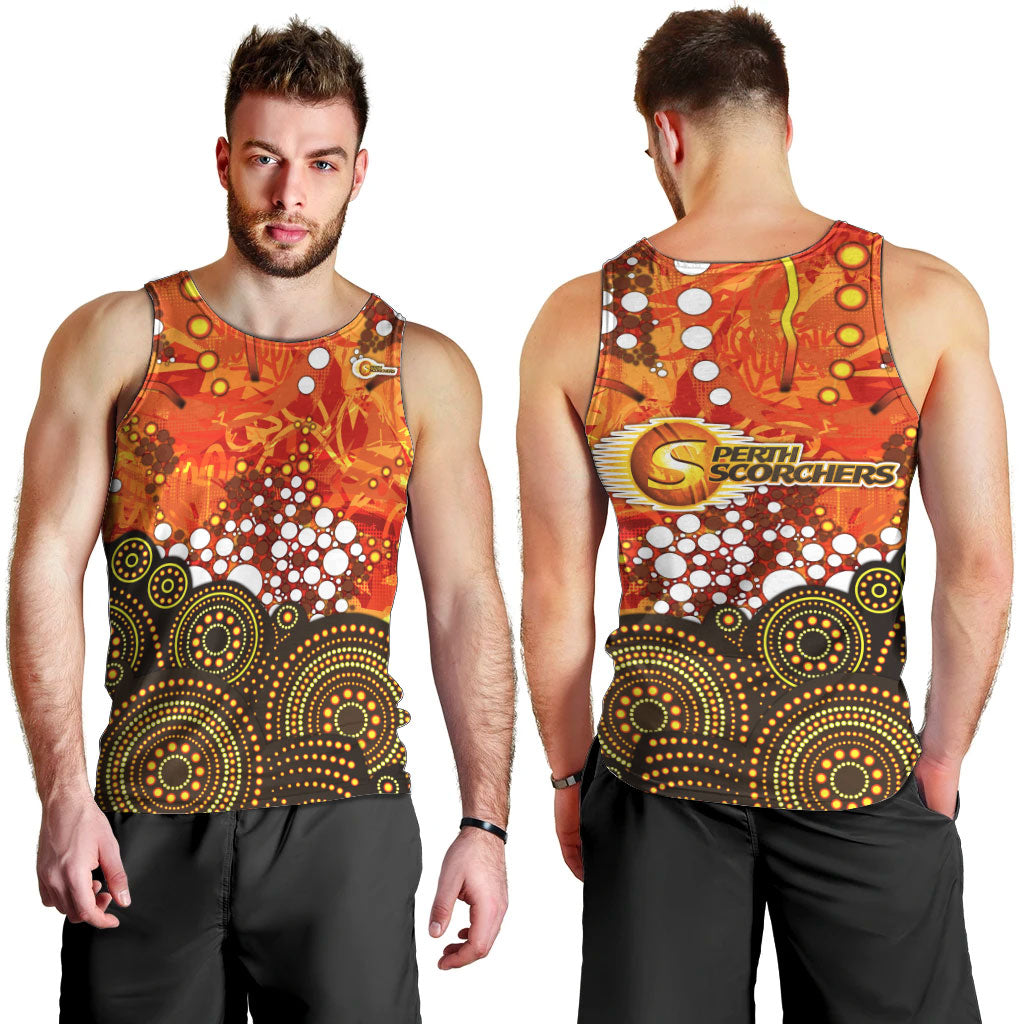 Perth Scorchers Men Tank Top Graffiti Urban Aboriginal Dot Abstract Design
