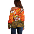Perth Scorchers Off Shoulder Sweater Graffiti Urban Aboriginal Dot Abstract Design