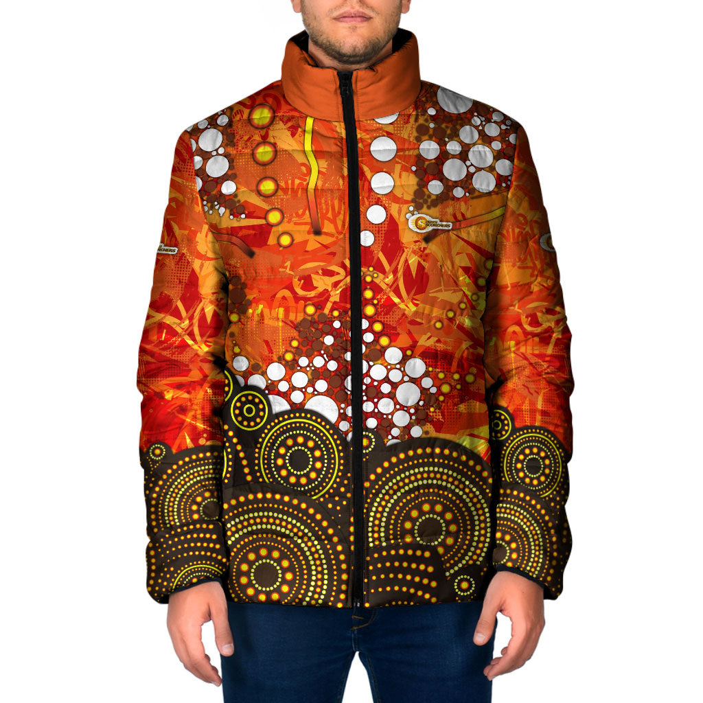 Perth Scorchers Padded Jacket Graffiti Urban Aboriginal Dot Abstract Design