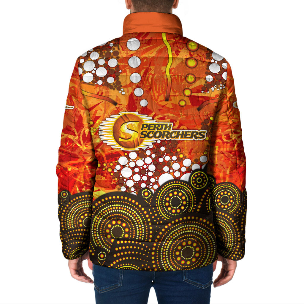 Perth Scorchers Padded Jacket Graffiti Urban Aboriginal Dot Abstract Design