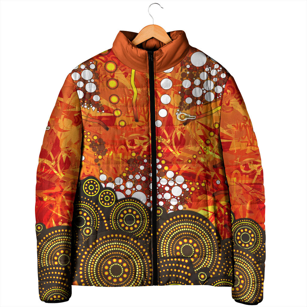 Perth Scorchers Padded Jacket Graffiti Urban Aboriginal Dot Abstract Design