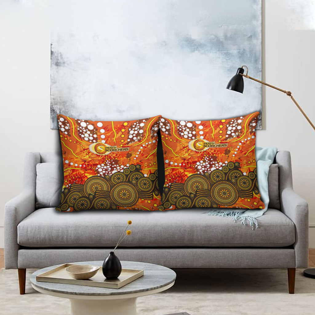 Perth Scorchers Pillow Cover Graffiti Urban Aboriginal Dot Abstract Design