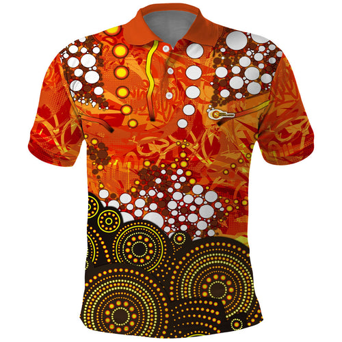 Perth Scorchers Polo Shirt Graffiti Urban Aboriginal Dot Abstract Design