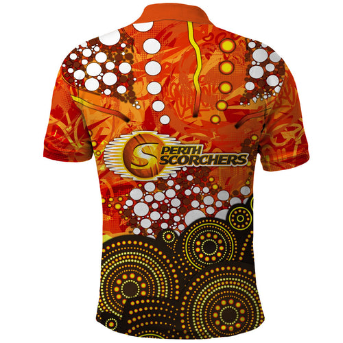 Perth Scorchers Polo Shirt Graffiti Urban Aboriginal Dot Abstract Design