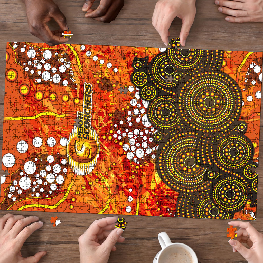 Perth Scorchers Puzzle Graffiti Urban Aboriginal Dot Abstract Design
