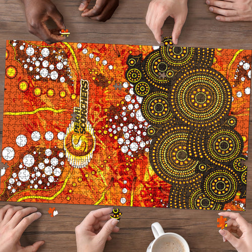 Perth Scorchers Puzzle Graffiti Urban Aboriginal Dot Abstract Design