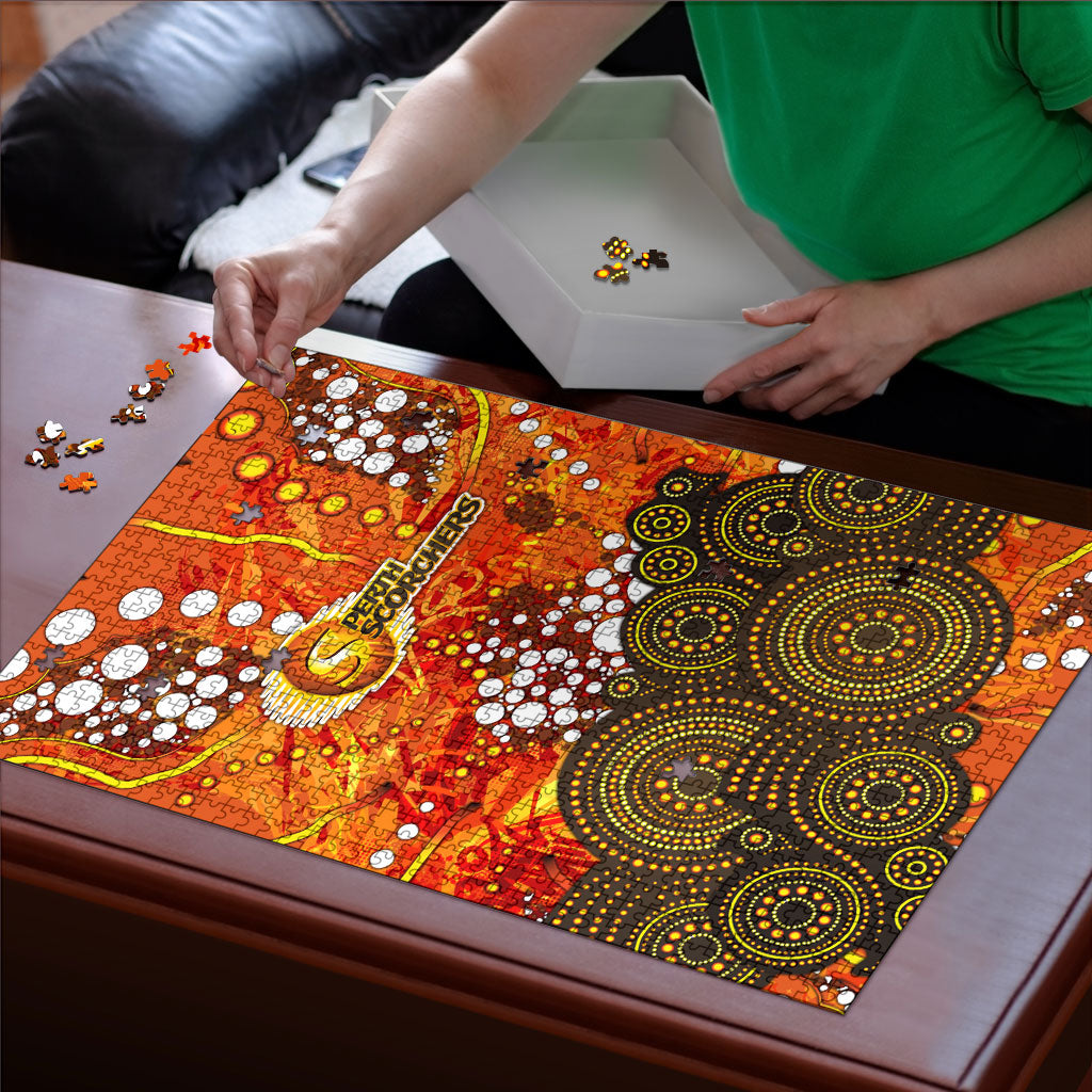 Perth Scorchers Puzzle Graffiti Urban Aboriginal Dot Abstract Design