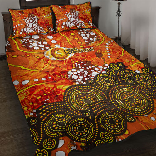 Perth Scorchers Quilt Bed Set Graffiti Urban Aboriginal Dot Abstract Design