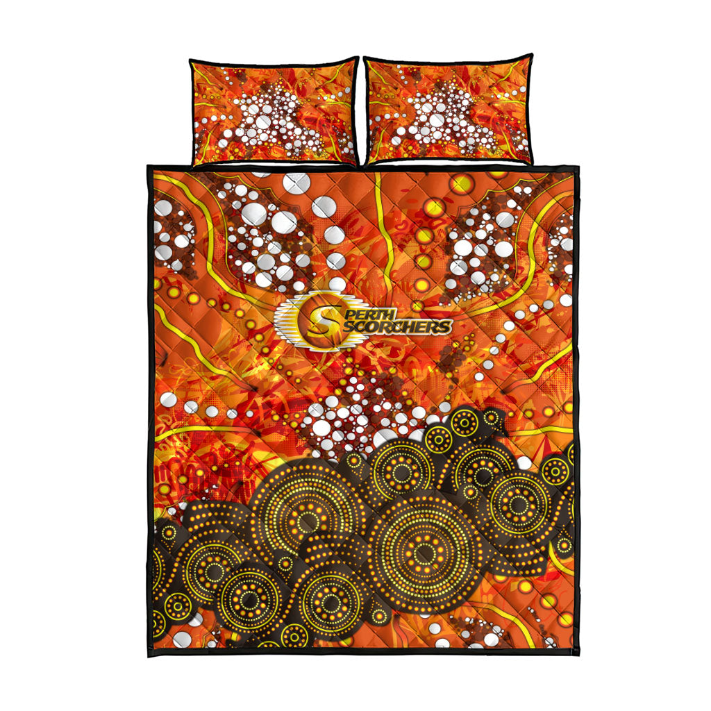 Perth Scorchers Quilt Bed Set Graffiti Urban Aboriginal Dot Abstract Design