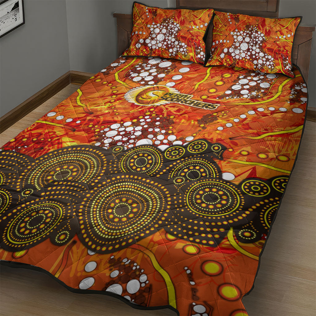 Perth Scorchers Quilt Bed Set Graffiti Urban Aboriginal Dot Abstract Design