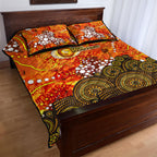 Perth Scorchers Quilt Bed Set Graffiti Urban Aboriginal Dot Abstract Design