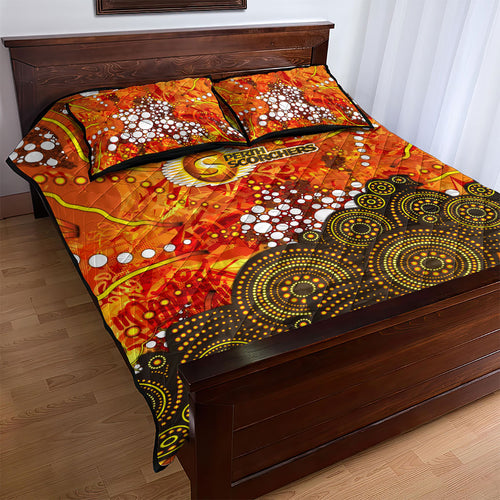 Perth Scorchers Quilt Bed Set Graffiti Urban Aboriginal Dot Abstract Design