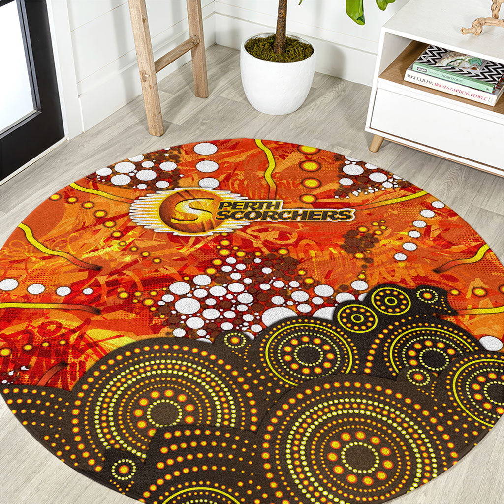 Perth Scorchers Round Carpet Graffiti Urban Aboriginal Dot Abstract Design