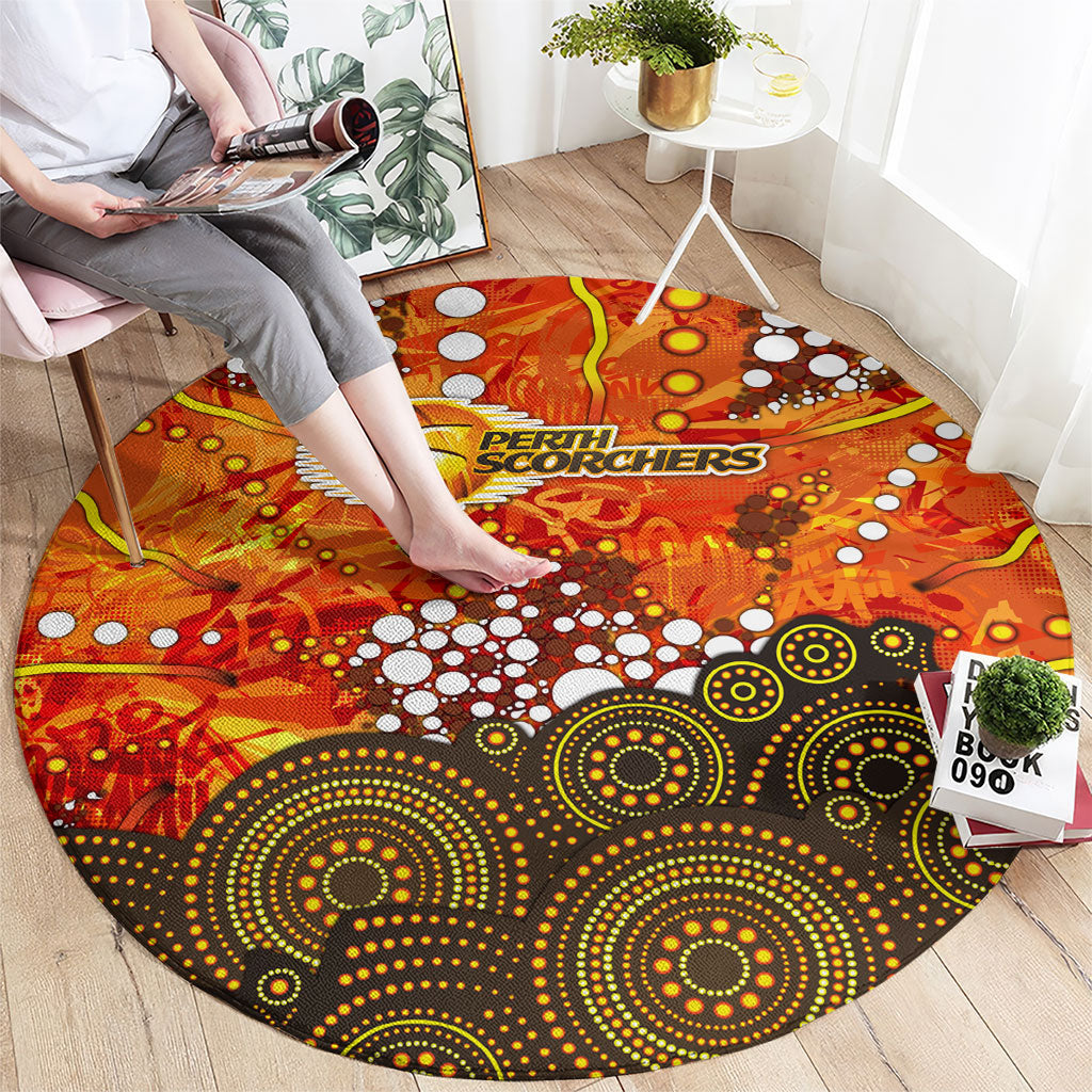 Perth Scorchers Round Carpet Graffiti Urban Aboriginal Dot Abstract Design