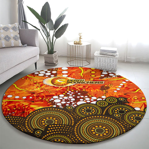 Perth Scorchers Round Carpet Graffiti Urban Aboriginal Dot Abstract Design