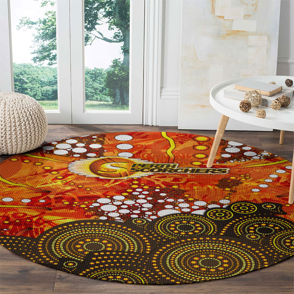 Perth Scorchers Round Carpet Graffiti Urban Aboriginal Dot Abstract Design