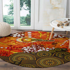 Perth Scorchers Round Carpet Graffiti Urban Aboriginal Dot Abstract Design