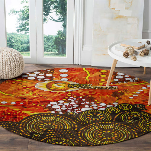 Perth Scorchers Round Carpet Graffiti Urban Aboriginal Dot Abstract Design