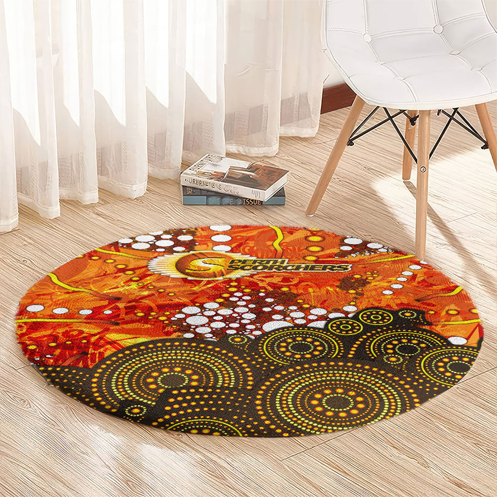 Perth Scorchers Round Carpet Graffiti Urban Aboriginal Dot Abstract Design