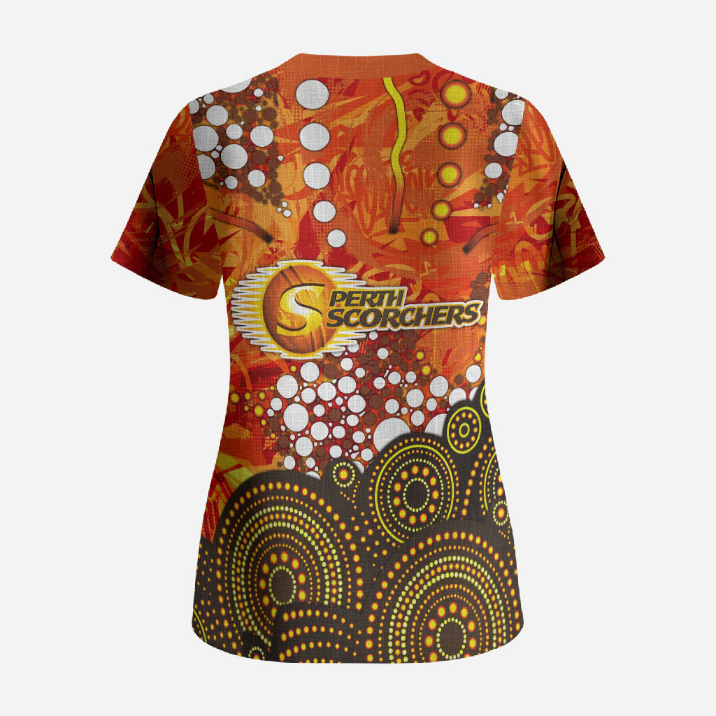 Perth Scorchers Scrub Top Graffiti Urban Aboriginal Dot Abstract Design