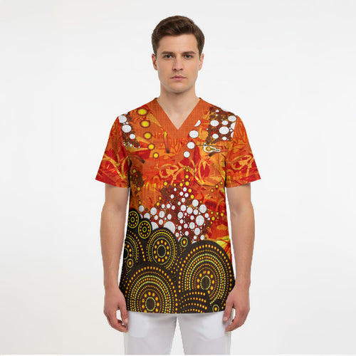 Perth Scorchers Scrub Top Graffiti Urban Aboriginal Dot Abstract Design