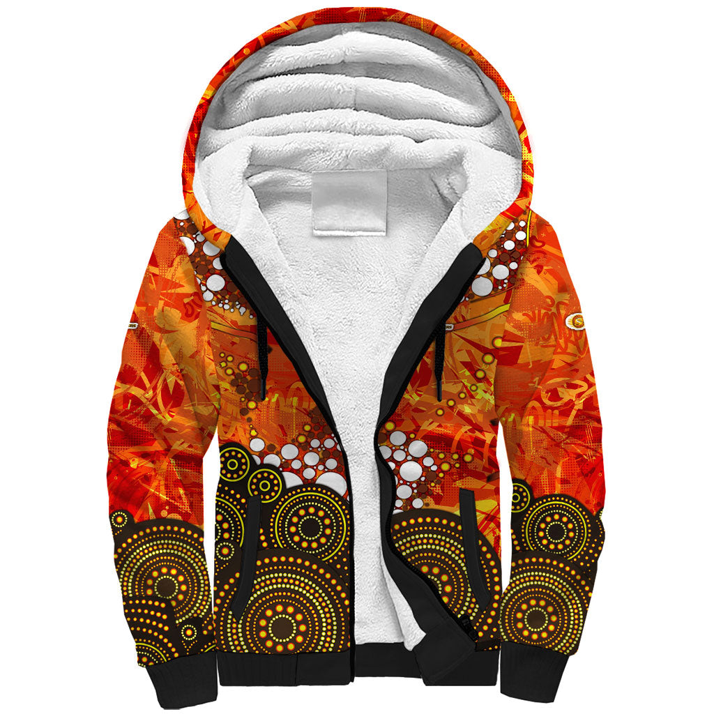 Perth Scorchers Sherpa Hoodie Graffiti Urban Aboriginal Dot Abstract Design