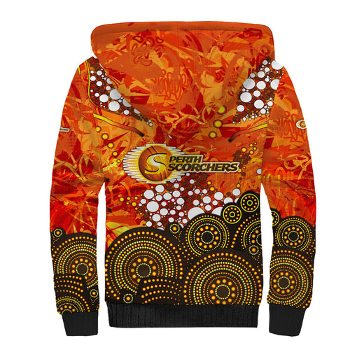 Perth Scorchers Sherpa Hoodie Graffiti Urban Aboriginal Dot Abstract Design