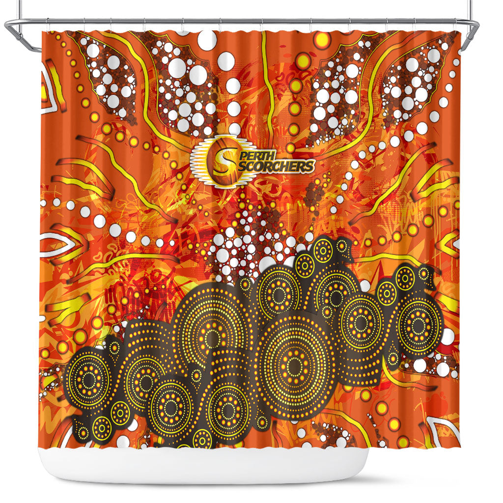 Perth Scorchers Shower Curtain Graffiti Urban Aboriginal Dot Abstract Design