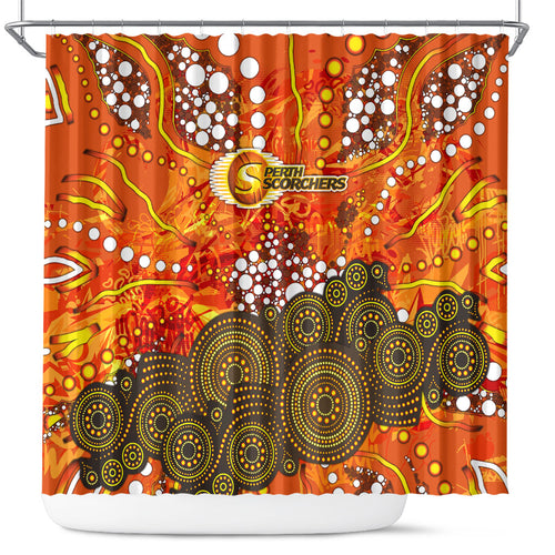 Perth Scorchers Shower Curtain Graffiti Urban Aboriginal Dot Abstract Design