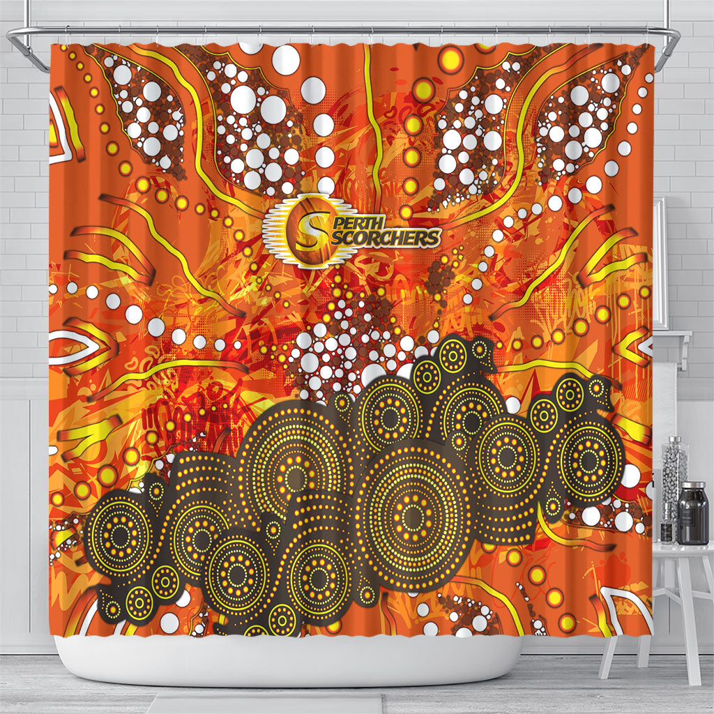Perth Scorchers Shower Curtain Graffiti Urban Aboriginal Dot Abstract Design