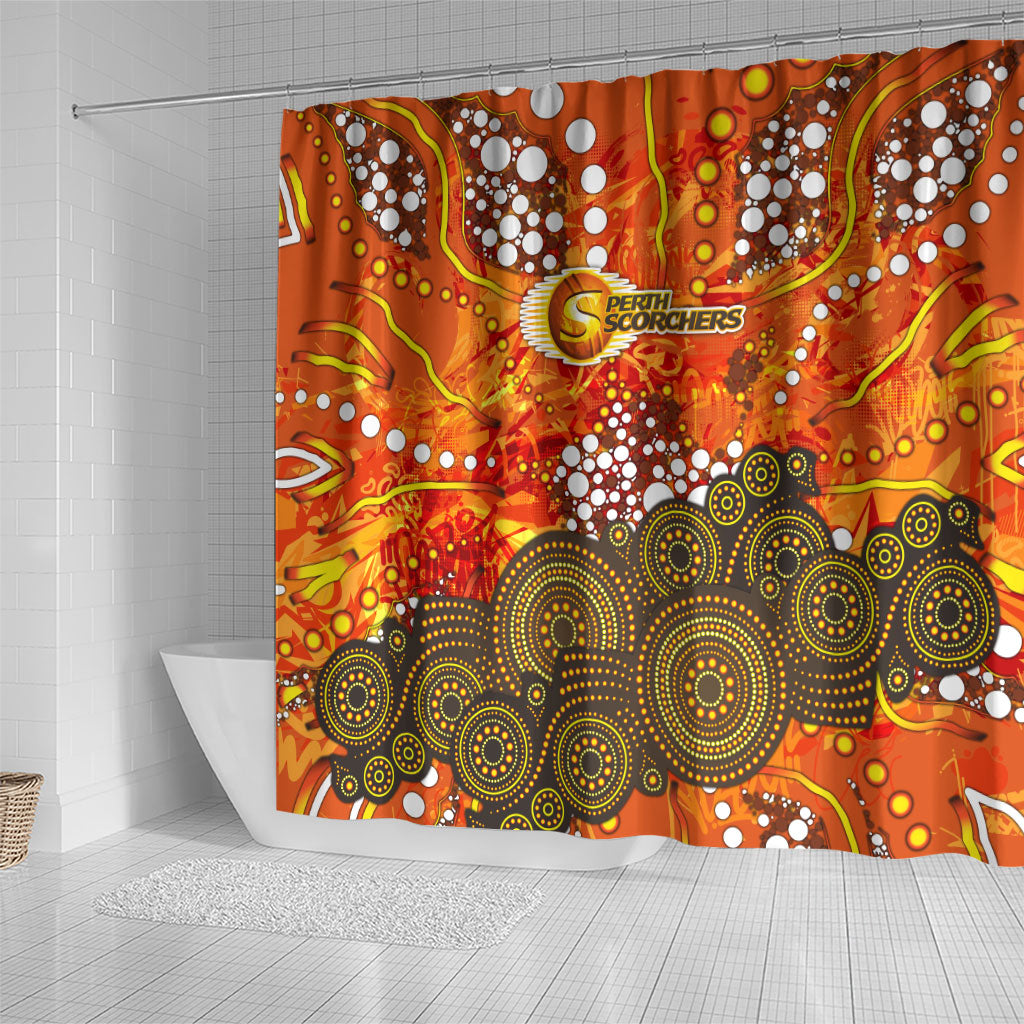 Perth Scorchers Shower Curtain Graffiti Urban Aboriginal Dot Abstract Design