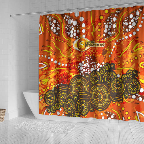 Perth Scorchers Shower Curtain Graffiti Urban Aboriginal Dot Abstract Design