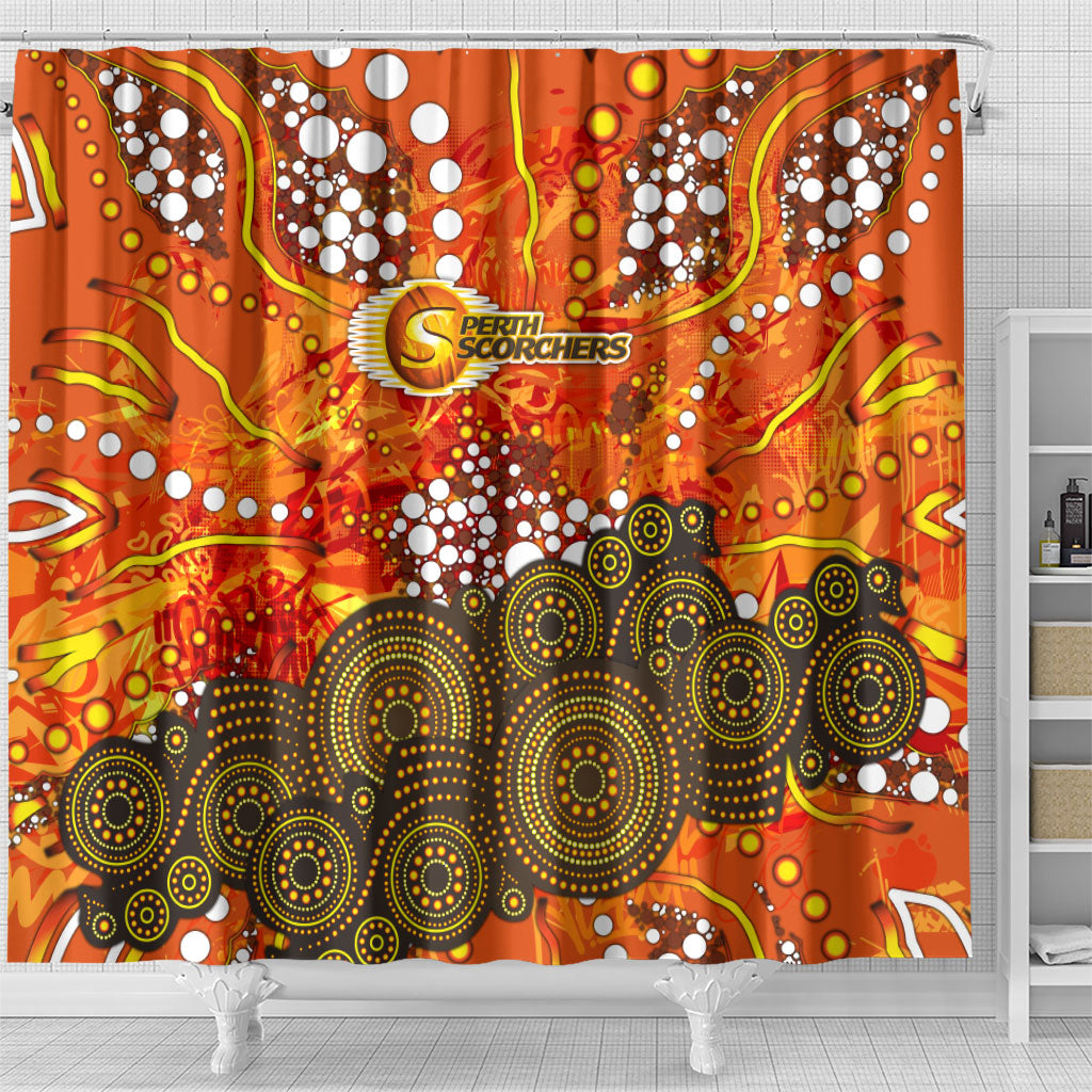 Perth Scorchers Shower Curtain Graffiti Urban Aboriginal Dot Abstract Design
