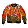 Perth Scorchers Sleeve Zip Bomber Jacket Graffiti Urban Aboriginal Dot Abstract Design