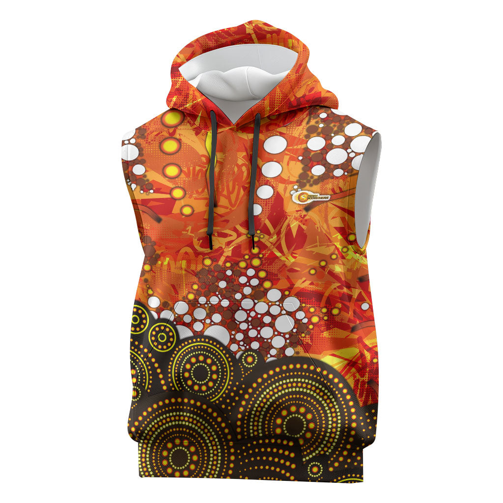 Perth Scorchers Sleeveless Hoodie Graffiti Urban Aboriginal Dot Abstract Design