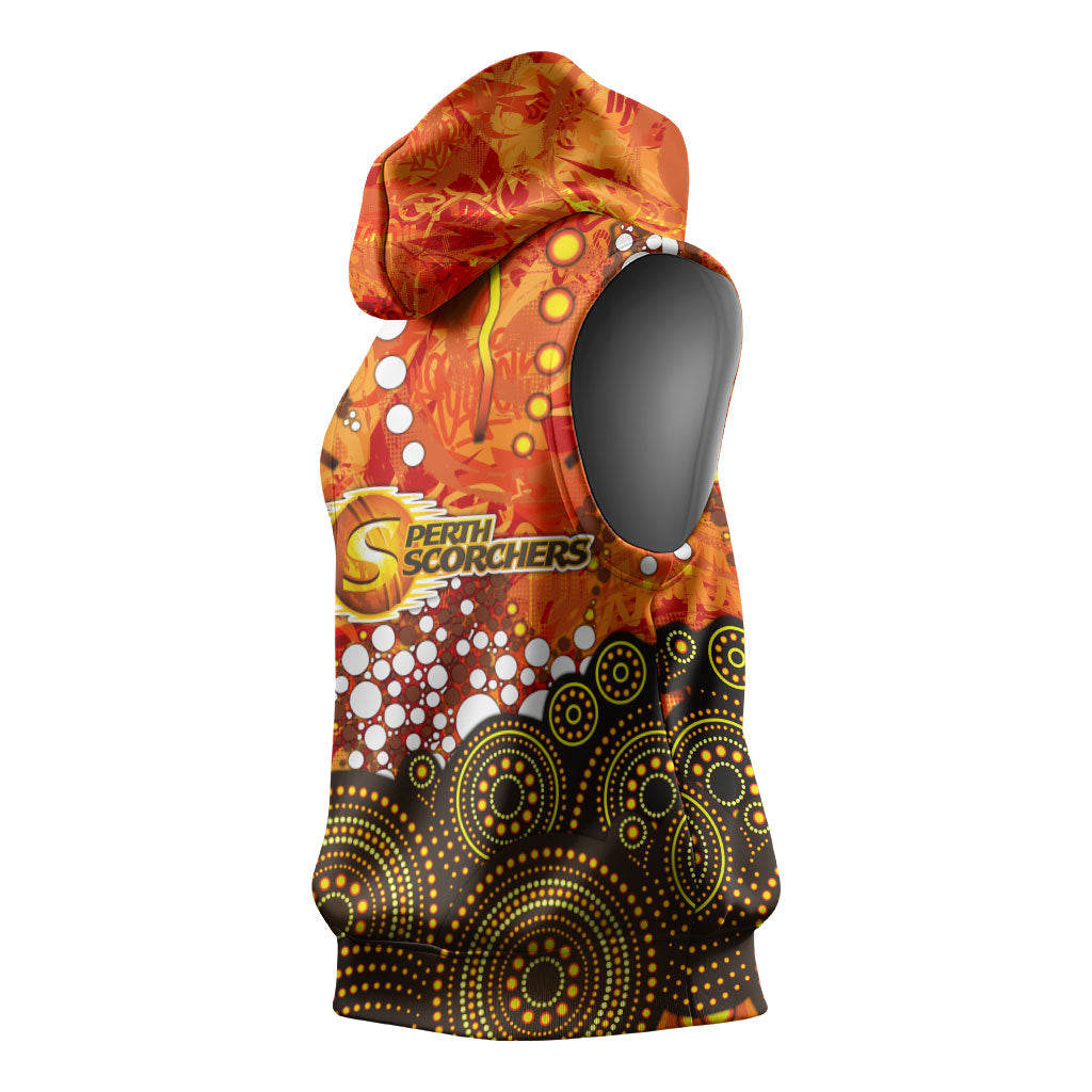 Perth Scorchers Sleeveless Hoodie Graffiti Urban Aboriginal Dot Abstract Design