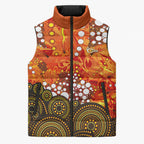 Perth Scorchers Sleeveless Puffer Jacket Graffiti Urban Aboriginal Dot Abstract Design