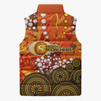 Perth Scorchers Sleeveless Puffer Jacket Graffiti Urban Aboriginal Dot Abstract Design