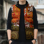 Perth Scorchers Sleeveless Puffer Jacket Graffiti Urban Aboriginal Dot Abstract Design