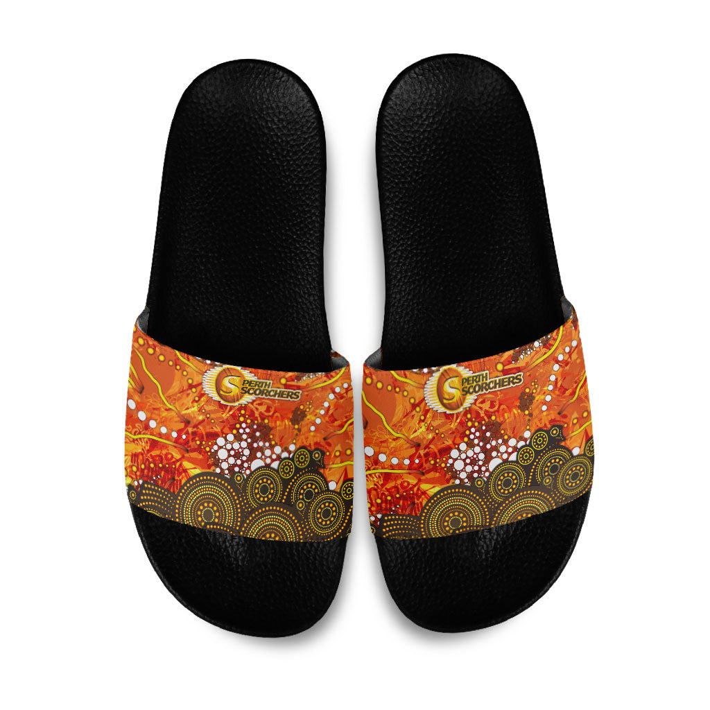 Perth Scorchers Slide Sandals Graffiti Urban Aboriginal Dot Abstract Design