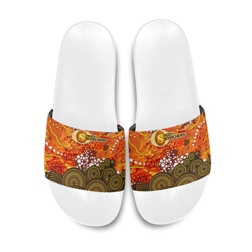 Perth Scorchers Slide Sandals Graffiti Urban Aboriginal Dot Abstract Design