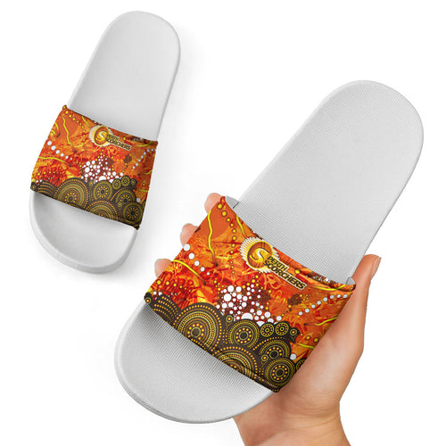 Perth Scorchers Slide Sandals Graffiti Urban Aboriginal Dot Abstract Design