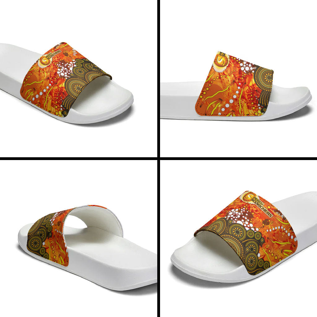 Perth Scorchers Slide Sandals Graffiti Urban Aboriginal Dot Abstract Design