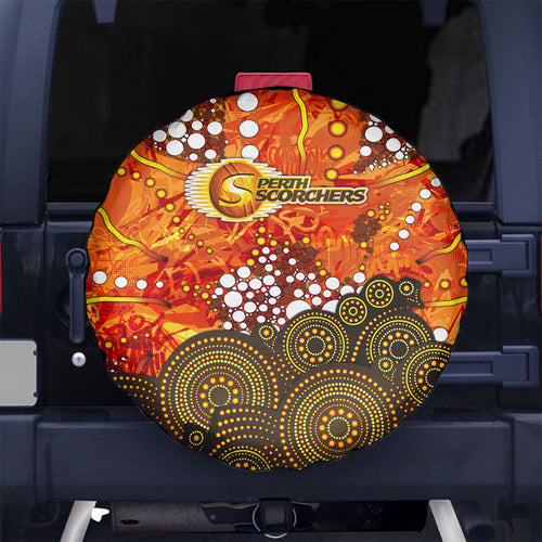 Perth Scorchers Spare Tire Cover Graffiti Urban Aboriginal Dot Abstract Design