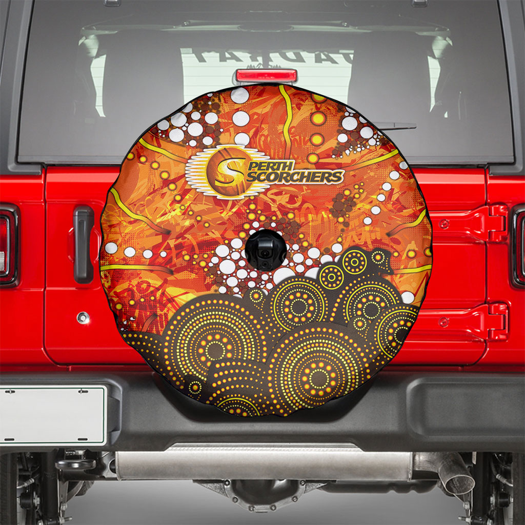 Perth Scorchers Spare Tire Cover Graffiti Urban Aboriginal Dot Abstract Design
