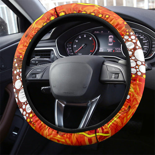 Perth Scorchers Steering Wheel Cover Graffiti Urban Aboriginal Dot Abstract Design