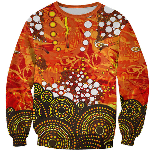 Perth Scorchers Sweatshirt Graffiti Urban Aboriginal Dot Abstract Design