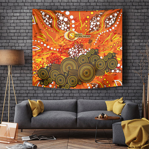Perth Scorchers Tapestry Graffiti Urban Aboriginal Dot Abstract Design